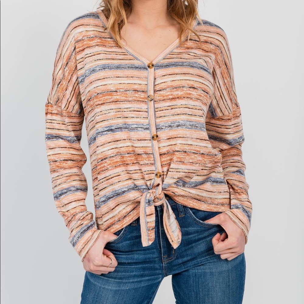 Oneworld Tie Front Top